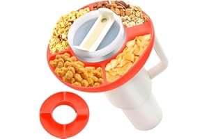 Pgtc Stanley kubek 1200 ml, miska na przekąski, Nonpareil Stanley Cup Accessory, pierścień do przekąsek, wielokrotnego użytku, o dużej pojemności, 1200 ml, taca na przekąski z uchwytem (Pomarańczowy)