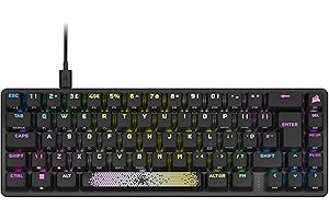 ‎CORSAIR Corsair K65 PRO Mini RGB 65% Optical-Mechanical Wired Gaming Keyboard - OPX Linear Switches - PBT Double-Shot Keycaps - iCUE Kompatibel - PC, PS5, PS4, Xbox - QWERTZ DE - Schwarz