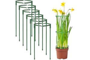 HAUYEST 12 Packs Plant Support Stakes Half Round Tall Plant supports for Indoor Plants, Stackable 3 Tier Climbing Plant Support Garden Flower,Plant Stakes for Monstera, Peony, Hydrangea/Tomato cage
