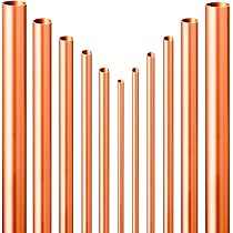Produktbild von MroMax Kupferrohr Rund – 50 Cm, 8 Mm Innendurchmesser X 10 Mm Außendurchmesser, Wandstärke 1 Mm – Für Modellbau & DIY