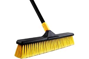 Yocada tryckkvast 45 cm utomhus kommersiell tryckkvast kraftig kvast borste styv borst 165 cm lång för rengöring uteplats garage däck betong trä sten kakel golv