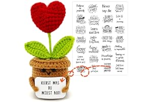 HEDAKANG Pocket Hug Sonnenblumen Kleine Geschenke - Positive Potato Kartoffel Serien Gehäkelte Glücksbringer Gute Besserung Genesungsgeschenke Geschenke Prüfung Zeugnis Geburtstagsgeschenk Freunden Kollegen