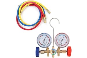 OUKENS Strumenti di condizionamento d'Aria refrigerante, Strumenti di condizionamento d'Aria refrigerante Set di misuratori collettori diagnostici CA con Kit Tubo e Gancio