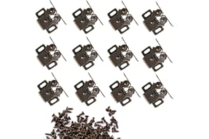 NewZC Lot de 12 Loqueteau d'Armoire à Double Rouleaux Fermetures Loquets pour Portes Laiton Poli Fermoire pour Portes Ferme-Portes pour Portes Placards Tiroirs Armoire - Bronzé