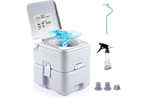 DARTMOOR 20L Inodoro Portátil con Bomba de Pistón WC Químico Portátil con Tanque Extraíble, Escopilla y Botella de Spay Baño Portátil para Automóvil, Furgoneta o Viaje en barco