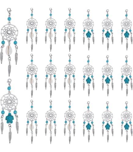 Ciondoli Dreamcatcher Portachiavi - Con Piume E Perline, 7 Stili