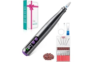 FOFILE Torno para Uñas Profesional 12 in 1 Lima Eléctricas Uñas USB para Uñas de Gel y Acrílicas Manicura Pedicura Eléctrico Recargable 9 Velocidad Ajustable Nail Drill