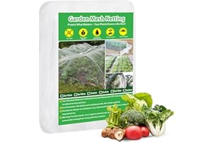 GUKULIVEL Garden Mesh Netting, 3x6m Ultra Fine Mesh Protection Butterfly Bird Net, Poly Tunnels Row Covers Greenhouse Raised Bed Plant Insect Barrier for Protect Vegetable Fruit Tree Flowers