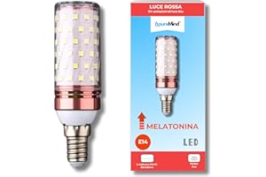Puremind Ampoule Lumière Rouge Mélatonine E14 – Lumière Rouge Anti-Lumière Bleue + Thérapie Sommeil – LED Flicker-Free pour Relaxation + Chambre + Lecture
