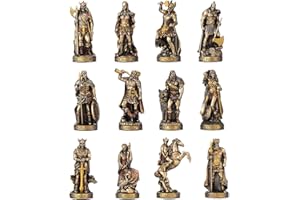 Veronese Design Bronze Finished 12 Piece Norse Gods and Goddesses Miniature Statue Set