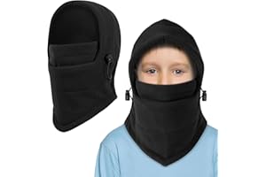 TAGVO Pasamontañas Térmico para Niños 4 a 10 Años, Térmica Espesar Forro Polar Cortaviento Transpirable Máscara Esquí, Kid's Balaclava Deportes de Invierno al Aire Libre Aptos para Esquí Senderismo