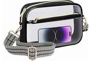 MOVOYEE Clear Bag Stadium Approved Crossbody Bags Cute Clear Purses for Women Men Concerts Sports Travel Work Shoulder Bag