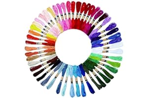 Leczany Fils à Broderie Kit pour Broderie Point de Croix Coudre des Outils Accessoires, 50 Couleurs