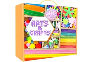 ZEIZHUBN Kit Lavoretti Creativi per Bambini, 3000 Pezzi DIY Art Craft Set Scovolini Colorati per Lavoretti, Mestiere Fai da Te Decorazioni, Kit Creativo Giochi Giocattoli Regali Bambini 4-8, 8-12 Anni