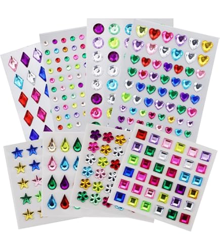 14 vellen zelfklevende strass-stickers, stick-on kristallen 14 vellen zelfklevende strass-stickers, stick-on kristallen