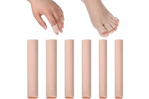 Giantree 6 Stück Silikon Zehenschutz, 3 Größen Schneidbar Zehenschutz, Toe Cushion Tube Gel Fingerschutz Schlauchbandage Druckschutz für Kissen Mais Blasen Schwielen Zehen und Finger (S+M+L)
