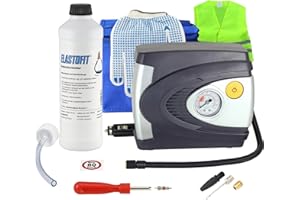 ‎ELASTOFIT ELASTOFIT Reifen Pannenset mit Kompressor Reifendichtmittel 10 Jahre haltbar (Basic Plus)