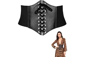 BPTRKOM 1 pezzo Corsetto da donna- cintura elastica larga, corsetto con lacci, con Fascia Larga Retrò Legata Corsetto Moda Ampia Legato Cintura Vespa per Abbigliamento Costume di Halloween