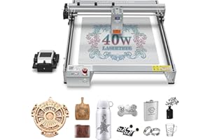LASER TREE Macchina per incisione laser da 40 W con pompa ad aria, macchina da taglio laser con potenza in uscita da 40 W, incisore laser da 40 W con assistenza aerea, spot a fuoco fisso per legno
