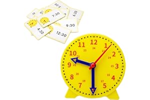 APOMOONS Zegar do nauki dla dzieci, zegar do nauki dla dzieci, godzina, szkoła podstawowa, lekcja czasu, przybory szkolne, zabawka edukacyjna, prezent na rozpoczęcie szkoły, dla chłopców i dziewczynek