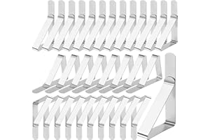 PAXCOO Table Cloth Clips, 30 Pieces Stainless Steel Table Cover Clamps for Indoor & Outdoor Tables Use, Adjustable Table Cloth Holders for Picnics, Parties, Weddings, Dinners, Schools
