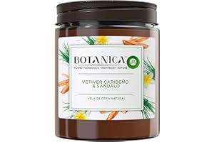 Botanica by Air Wick - Candela profumata profumata, deodorante essenza per la casa con aroma di vetiver caraibico e sandalo