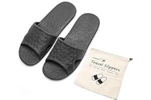 Anmerl Reise Hausschuhe für Frauen und Männer, Tragbare Faltbare Hausschuhe mit Aufbewahrungstasche, Weiche Bequeme Rutschfeste Schnell Trocknende Haus Bad Dusche Schuhe Schwimmen Strand Sandalen