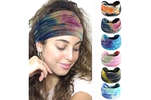 ‎AIZIYIN Mode-Stirnbänder für Frauen Haare Kopftücher Haarband Turban Blume Baumwolle Stirnbänder Breite Yoga Sport Stirnband Head Wrap (P6Ranse)
