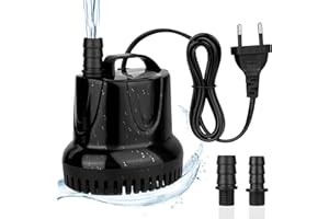 flintronic Pompa Acqua, Sommergibile Ultra-Silenzioso 25W 1200L/H Pompa per Acquario Fontane Acqua Sistemi di Circolazione per Terrari, Laghetto, Pesce Stagno,Ecc, Pompa Aspirante Inferiore