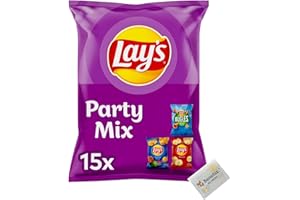 Lay's Party Mix 15 Mini Chips Beutel + Benefux. Erfrischungstuch 413 g