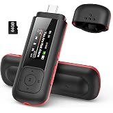 AGPTEK 64GB Portable USB MP3 Player with LED Display, Mini USB | with FM Radio, Recorder, Transfer, 10 Hours of Music Playbac