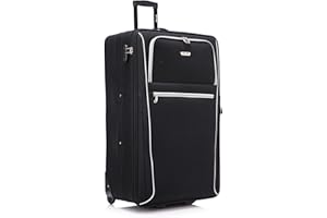 SKYLARK LUGGAGE Extra Large Suitcase 32" Super Lightweight Luggage Integrated Combination Lock 20% Expandable 2 Wheel Soft Shell Check in Hold Luggage for 30kg