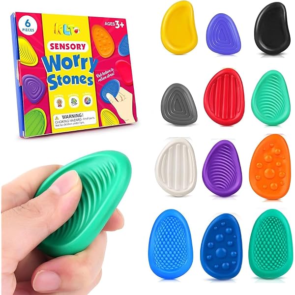 12 Jouets Anti-stress Sensoriels En Silicone - Pierres Tactiles Apaisantes Pour Enfants (autistes) Et Adultes