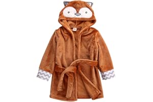 Carolilly Peignoir de Bain à Capuche Enfant Bébé Garçon/Bébé Fille Serviette de Bain Animal Chic Mignon (6M-5Ans)