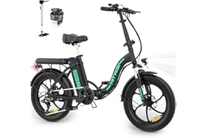 ‎HITWAY HITWAY E Bike Elektrofahrrad E-Fahrrad 20 Zoll Fat Tire faltbares Elektrofahrrad, 250W/36V/12 Ah Akku, Maximale Laufleistung 35–90 km