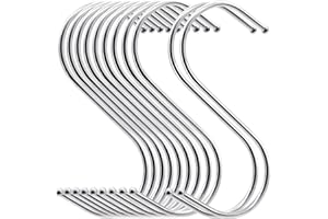 MgcTolBox Ganci a S, Multifunzione Metallo Cromato S Attaccapanni Gancio per Cucina Bagno Giardino Ufficio, Argento Grandi -125mm, 20 Pezzi