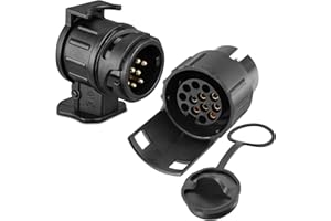 ETUKER Adaptador Enchufe Remolque de 7 a 13 Pines y Adaptador de Enchufe Remolque de 13 a 7 Pines para Camión Caravana Cochea