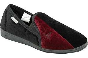 DUNLOP Duncan Mens Velour Twin Gusset Slippers