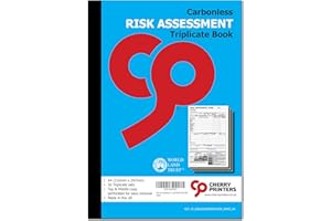 CHERRY PRINTERS Cherry Carbonless NCR Risk Assessment Form Triplicate Book A4 50 sets