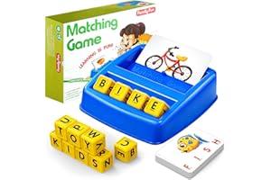 HahaGift Educational Toys for 3 4 5 Year Olds Boys Gifts, Matching Letter Game for Boys Toys age 3 4 5, Letter Recognition Spelling and Reading Learning Montessori Toys for 2 3 Year Olds