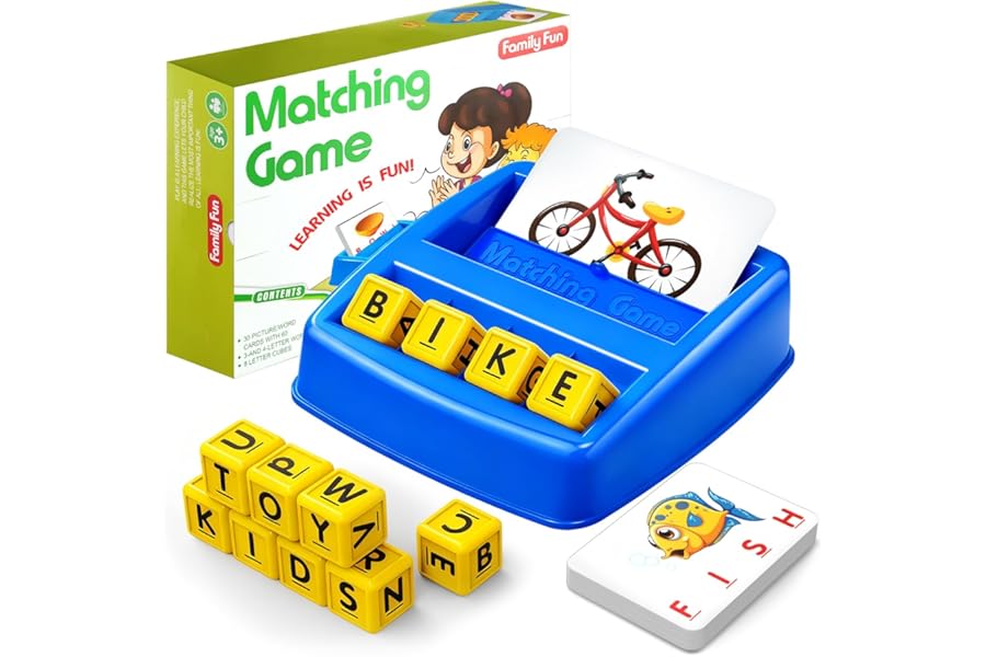 HahaGift Educational Toys for 3 4 5 Year Olds Boys Gifts, Matching Letter Game for Boys Toys age 3 4 5, Letter Recognition Spelling and Reading Learning Montessori Toys for 2 3 Year Olds