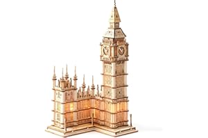 RoWood Puzzle 3D Modello di Big Ben in Legno - Modellismo da Costruire Adulti - Fai da Te Modellini da Costruire per Adulti - Regali di Compleanno e Natale