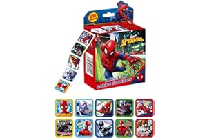 NDZYDXW Adesivi Ricompensa per Bambini,Spiider-Mann Adesivi Premio, 1 Rotoli Insegnante Ricompensa Sticker,Personaggio dei Cartoni Animati Anime Scuola Adesivi per Aula & Adesivi motivazionali Vinile