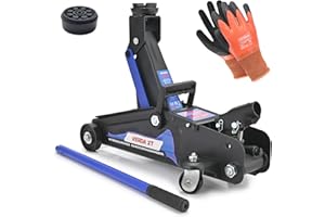 VERDA Wagenheber hydraulisch 2T, Hubhöhe 140-310mm, Gummiuaflage, Handschuhe, Flache, Profi, Tief, Rangierwagenheber Heber, Ständer, Werkstatt, Wohnmobil, Geländewagen PKW SN3061