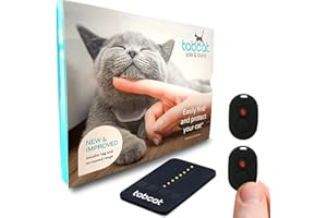Tabcat V2 Cat & Kitten Tracker - No Monthly Subscription Fee | 2 Lightweight Homing Tags, Cases & Tracking Handset | More Accurate than GPS | Track 2 Cats Indoors & Outdoors to 2.5 cm & 150 m Range