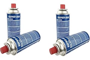 GENÉRICO Pack de 4 und Super-Ego BTN 250 Cartucho de Gas Butano, 227g, Compatible Universal, Diseño Compacto