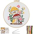 NASHRIO Needlepoint Kit for Adults, Cross Stitch Kit Include Embroidery Cloth with Pattern, Plastic Embroidery Hoop, Colored Threads and Needles, Embroidery Starter Kit with Pattern and Instructions.