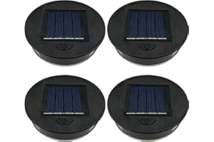 ULEMONDEE 2 Stück/4 Stück Solar-Laternenlichtersatz Oben 8 cm, LED-Solarpanel-Laterne, Deckel-Leuchten Ersatzteil, für hängende Laternen, DIY-Tischleuchten, Garten, Terrasse, Dekoration (4 Stück)
