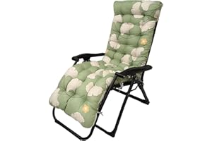 AevQuas Sun Lounger Cushions Only, 170 x 53 cm Rocking Chair Cushion with 6 Ties and Fixed Top Cover Anti-Slip Sunbed Garden Recliner Chair Cushion for Outdoor Beach Porch Swing Patio (No Chair)