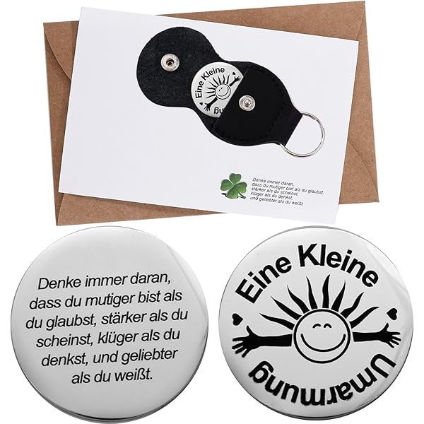 XLZJYIJ Pocket Hug Glücksbär - Strickpuppe Mit Leder-Schlüsselanhänger Als Mutmacher Geschenk